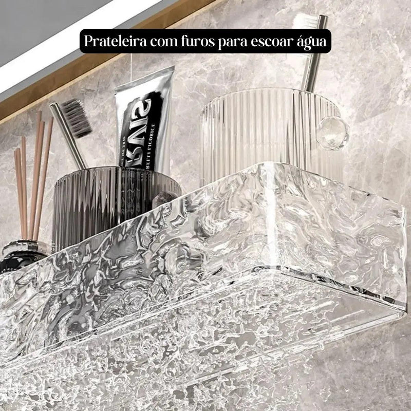 Prateleira Porta Shampoo De Parede em Acrílico + Adesivos de BRINDE! - Trend Select