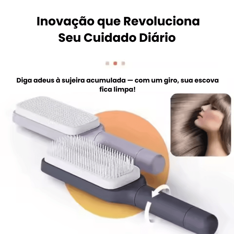 Escova de Cabelo MaxClean - Retrátil Auto Limpante - Trend Select