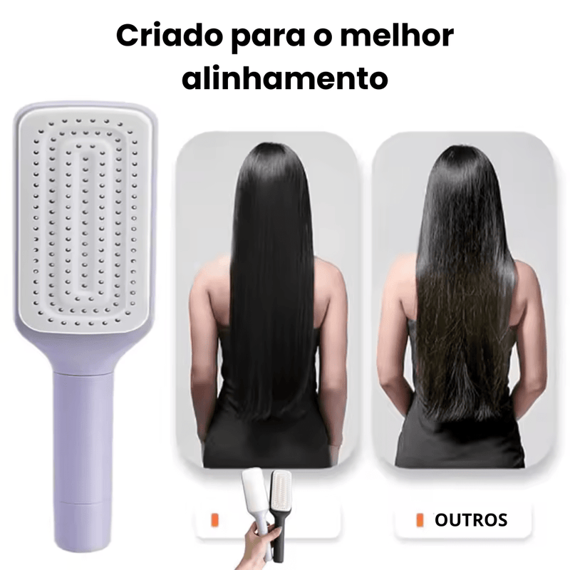 Escova de Cabelo MaxClean - Retrátil Auto Limpante - Trend Select