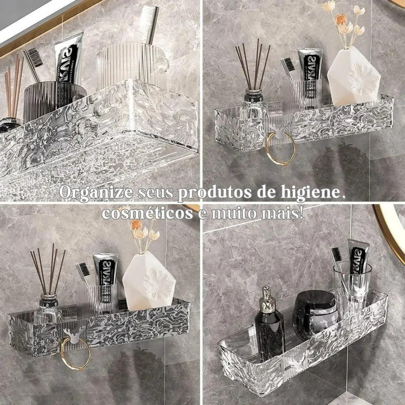 Prateleira Porta Shampoo De Parede em Acrílico + Adesivos de BRINDE! - Trend Select